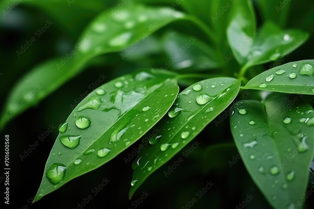 Macro photography capturing the vibrant hues of lush green leaves in intricate detail