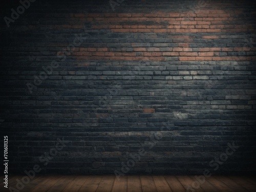 Black dark grunge brick wall texture background, wallpaper for ads, advertising