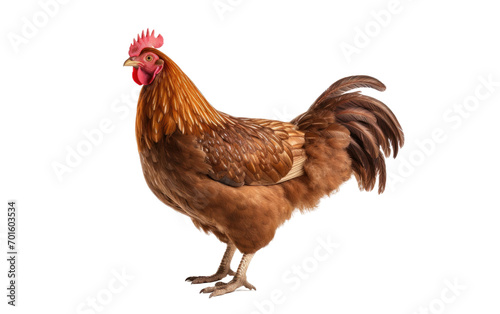 The Hen's Regal Demeanor on White or PNG Transparent Background