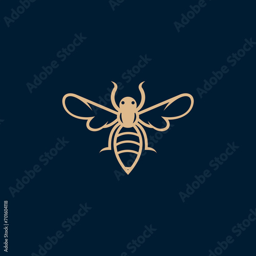 Bee Shape in Gold, Silver, Black - Vector Silhouette