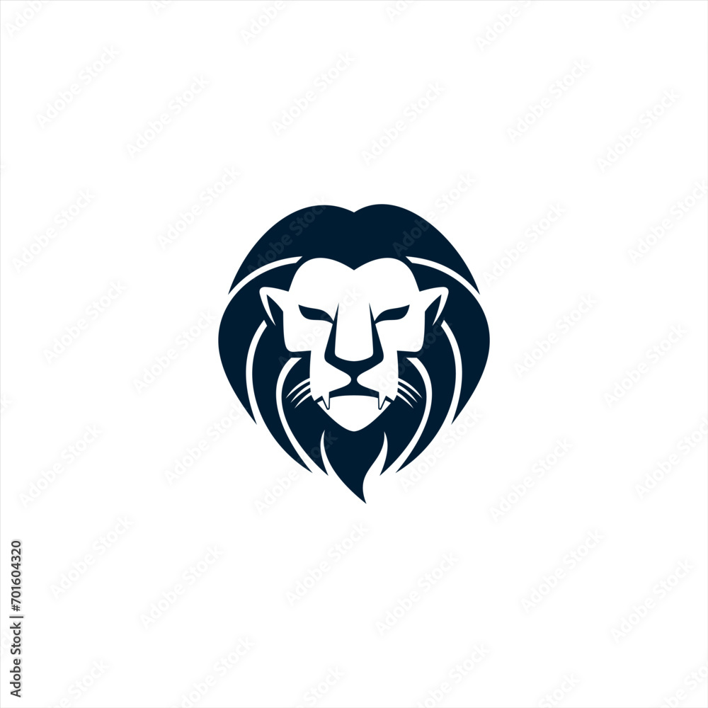 Abstract Lion Head Logo Design on white Background