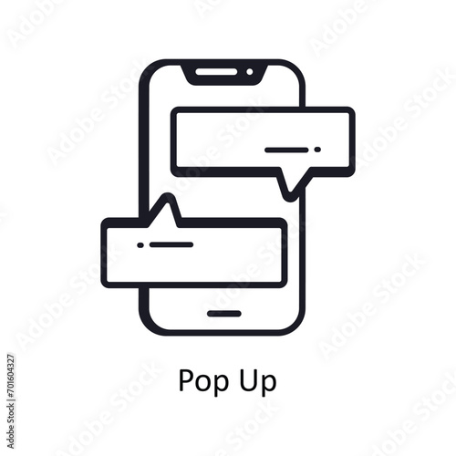 Pop up vector  outline doodle Design illustration. Symbol on White background EPS 10 File 