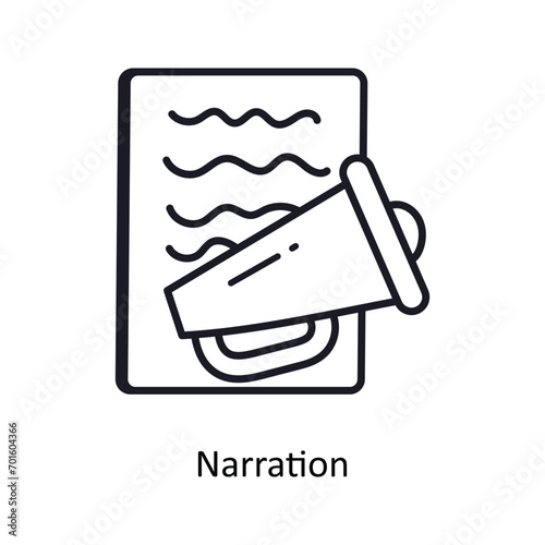 Narration vector  outline doodle Design illustration. Symbol on White background EPS 10 File 