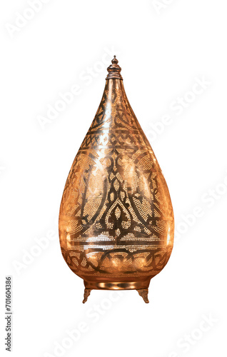 Copper and brass lanterns isolated white background - Khan Al Khalili Bazaar