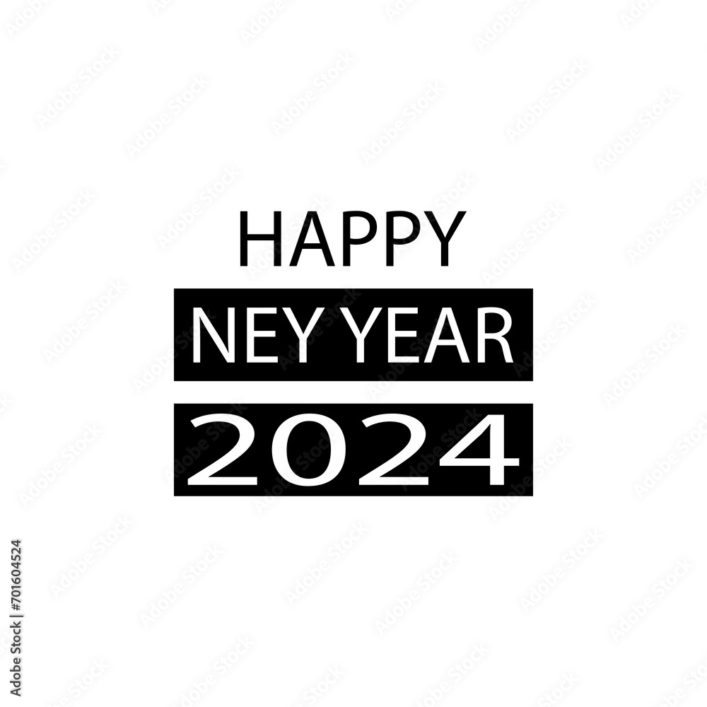 Happy new year 2024 logo design