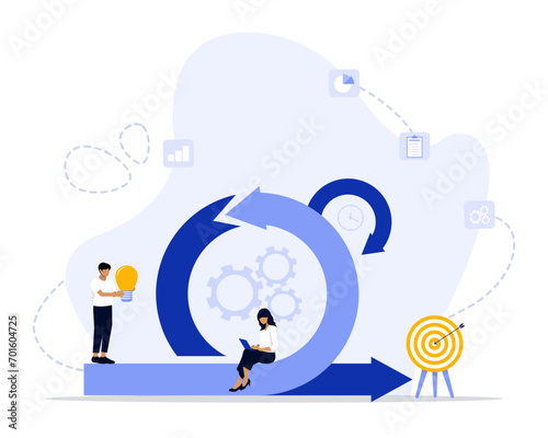 Scrum method concept illustration