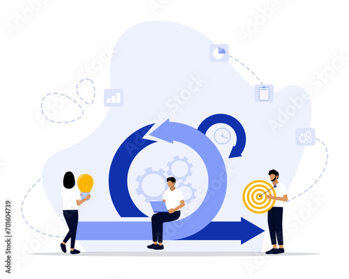 Scrum method concept illustration