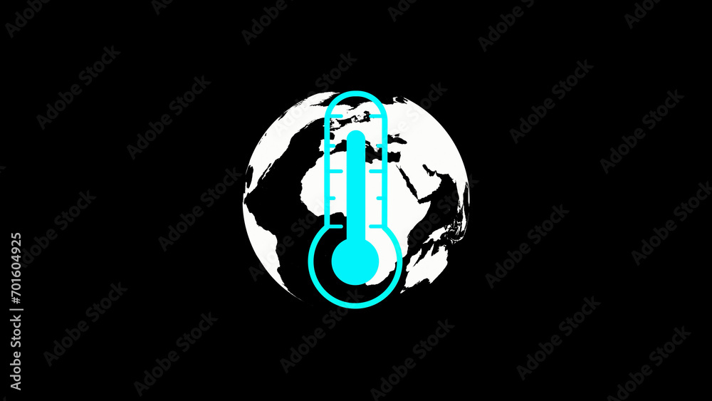 Earth with thermometer icon for Climate Change and global warming thermometer equipment showing hot or cold weather and earth Earth with thermometer icon for Climate Change and global warming thermometer equipment showing hot or cold weather and earth