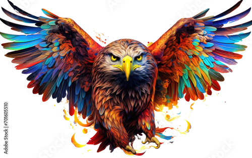 The Eagle's Watch in a Rainbow of Colors on White or PNG Transparent Background