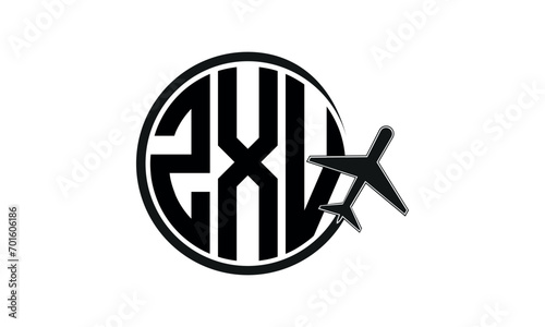 ZXV three initial letter circle tour & travel agency logo design vector template. hajj Umrah agency, abstract, wordmark, business, monogram, minimalist, brand, company, flat, tourism agency, tourist
