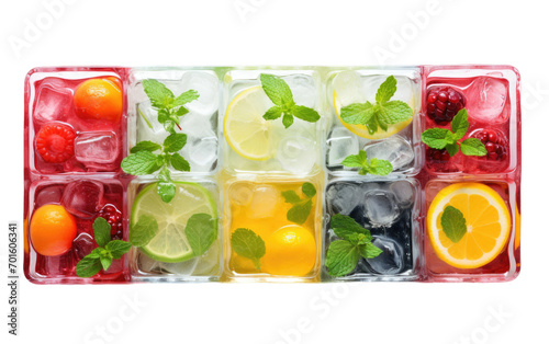 Ice Cube Tray Overflowing with Frozen Potential on White or PNG Transparent Background