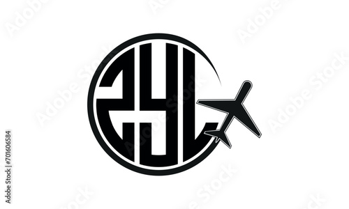 ZYL three initial letter circle tour & travel agency logo design vector template. hajj Umrah agency, abstract, wordmark, business, monogram, minimalist, brand, company, flat, tourism agency, tourist