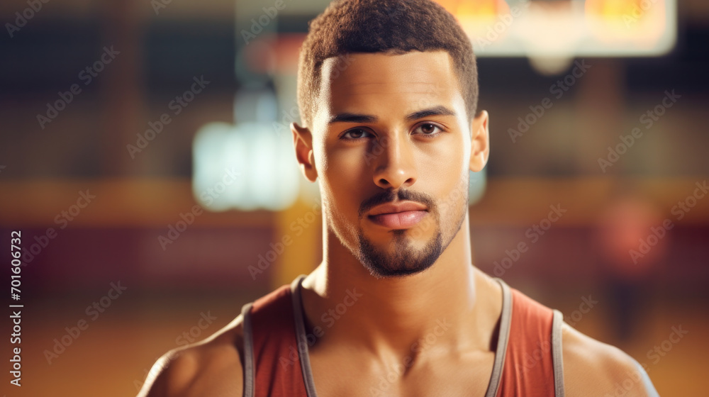 Portrait of young basketball player Portrait of young basketball player