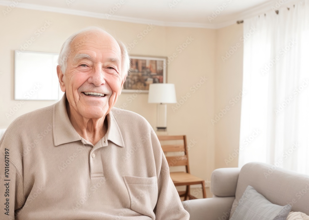 Brightly Smiling Elderly Senior Man Radiating Joy and Cheerfulness Brightly Smiling Elderly Senior Man Radiating Joy and Cheerfulness