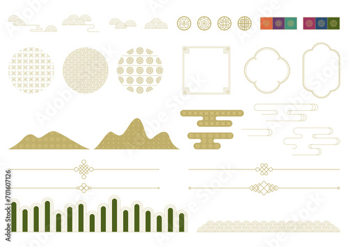 Vector illustration of traditional Korean patterns.