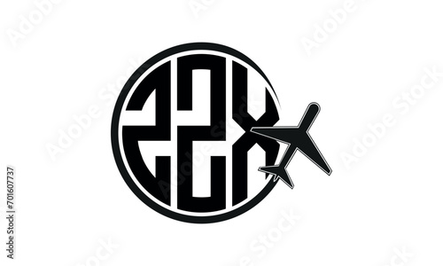 ZZX three initial letter circle tour & travel agency logo design vector template. hajj Umrah agency, abstract, wordmark, business, monogram, minimalist, brand, company, flat, tourism agency, tourist
