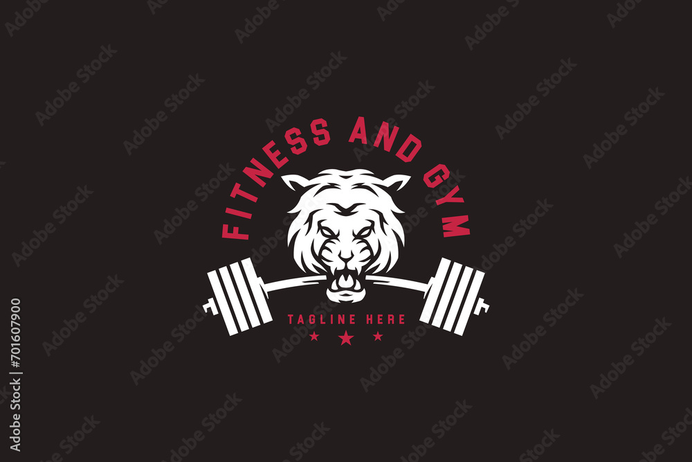 wild lion fitness and gym modern logo design for gym and fitness industry