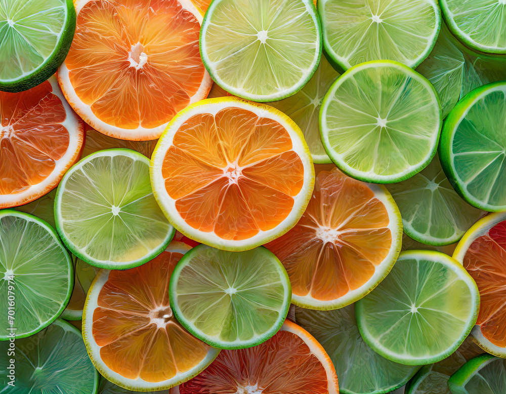 lime slices background for advertising and design; lemon, orange lime slices background for advertising and design; lemon, orange