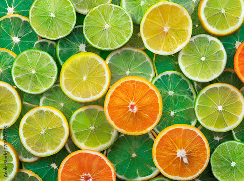 lime slices background for advertising and design; lemon, orange