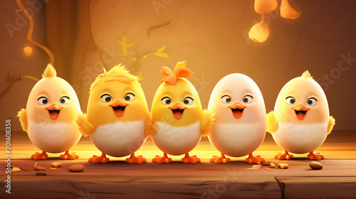 A Symphony of Cheeps: The Adorable Chronicles of Happy Little Baby Chicks Playing and Ducklings Quacking in the Sunshine at Their Homestead generative AI photo