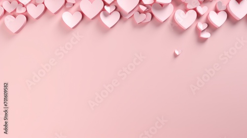 Valentine's Day themed background with heart shapes and room for text. Love and celebration. © Postproduction