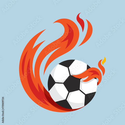 soccer ball flying fire ball icon Design Vector, Emblem, Design Concept, Creative Symbol.