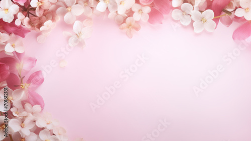 Beautiful pink flowers background with copy space. Spring blossom concept for wedding, women, Mother, 8 March, Valentine's day © Jasmina