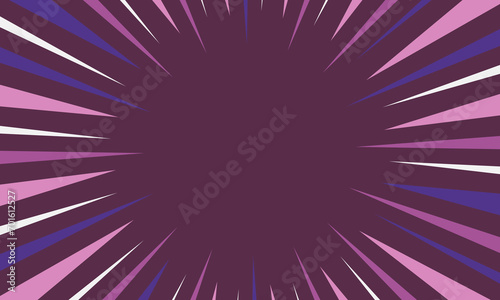 Comic style radial lines background. Pop art radial rays background