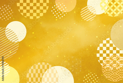 和風模様の豪華な金色背景