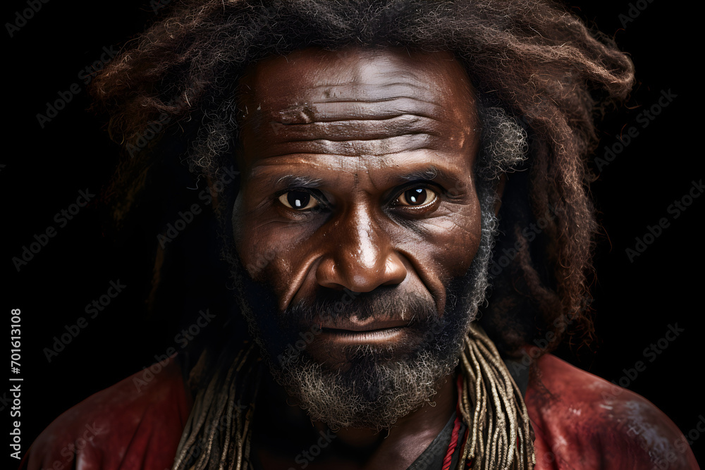 portrait of young papuan man