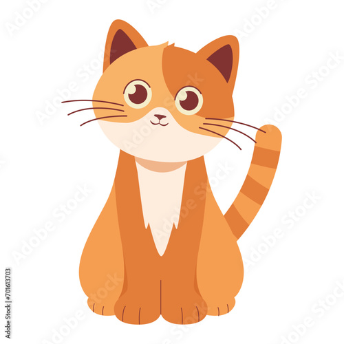 Orange Cat Sitting Vector