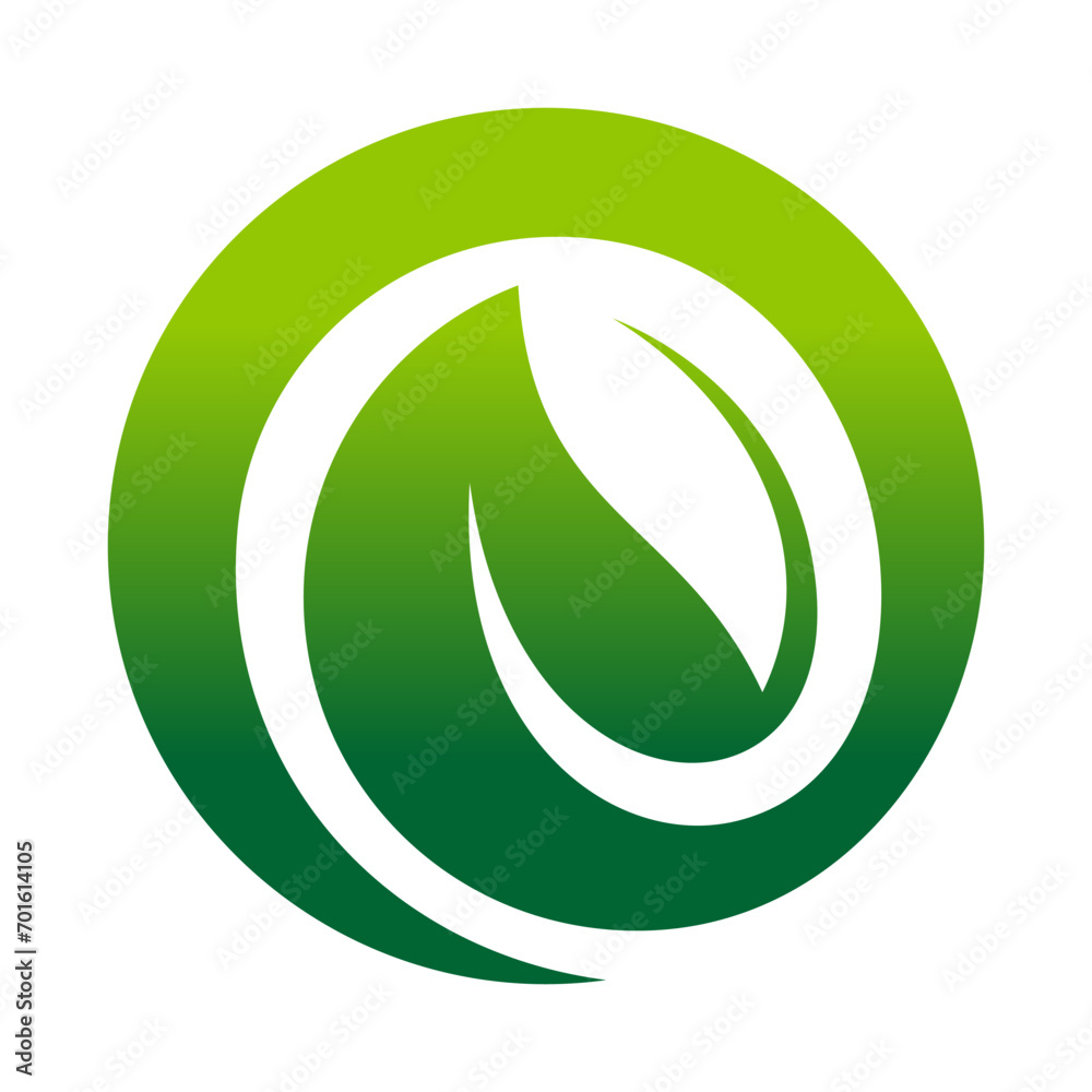 Circle Leaf Vector Logo Design Template Circle Leaf Vector Logo Design Template