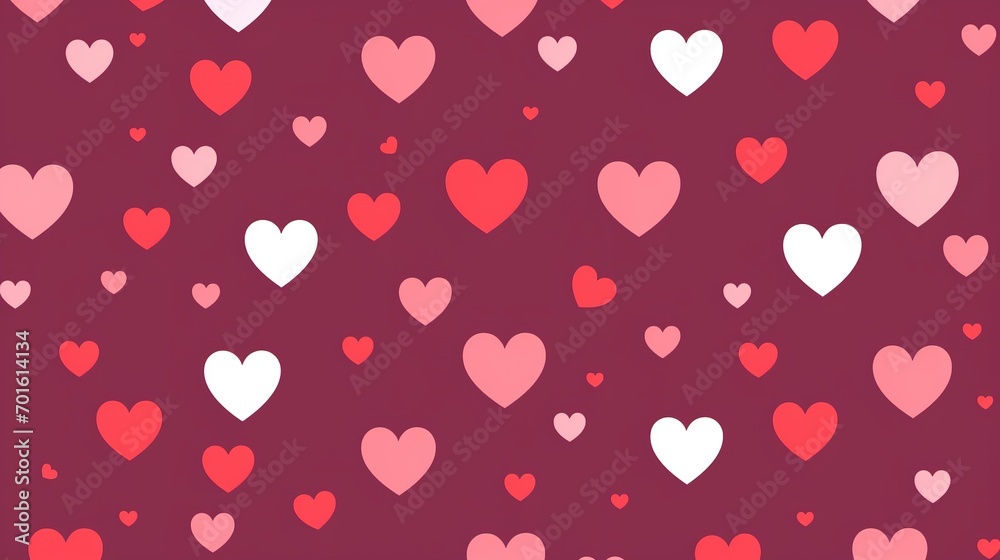 Red hearts seamless pattern. Valentines day background. Love romantic theme. Vector abstract texture with small linear hearts. Stylish minimal design for wrapping, fabric, wedding decor. Generative Ai