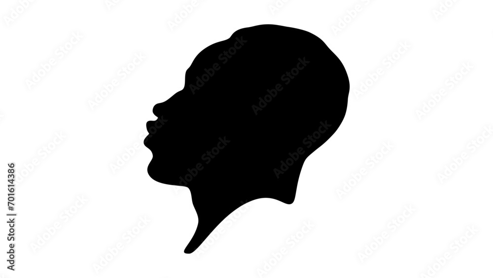 Young handsome African man, black isolated silhouette