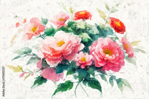 Beautiful oil painting floral illustration