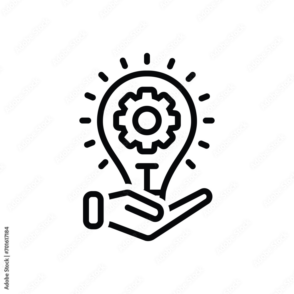 Black line icon for solution Black line icon for solution
