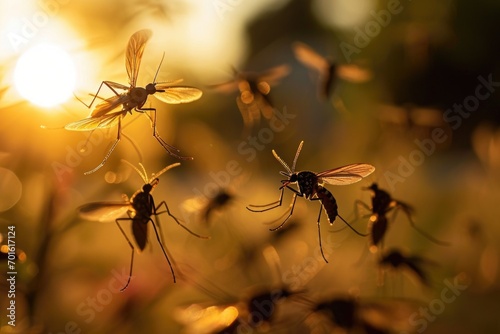 Mosquitos in field photo