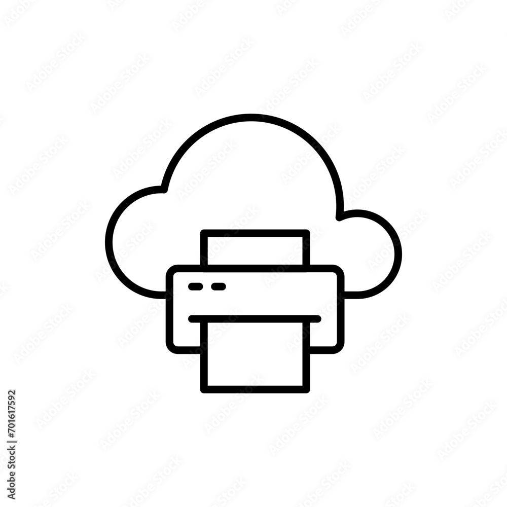 Cloud printing outline icons, minimalist vector illustration ,simple transparent graphic element .Isolated on white background Cloud printing outline icons, minimalist vector illustration ,simple transparent graphic element .Isolated on white background