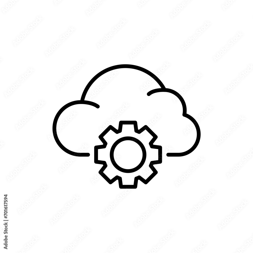 Cloud setting outline icons, minimalist vector illustration ,simple transparent graphic element .Isolated on white background Cloud setting outline icons, minimalist vector illustration ,simple transparent graphic element .Isolated on white background