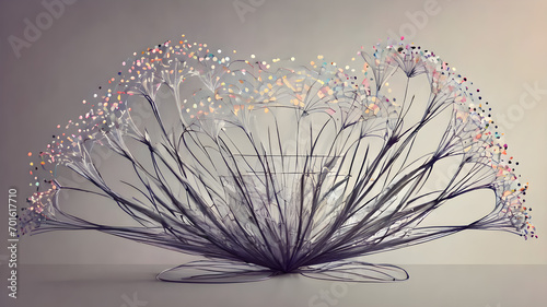 Futuristic creative abstract  flower illustration as beauty innovation concept. AI generated image  ai.
