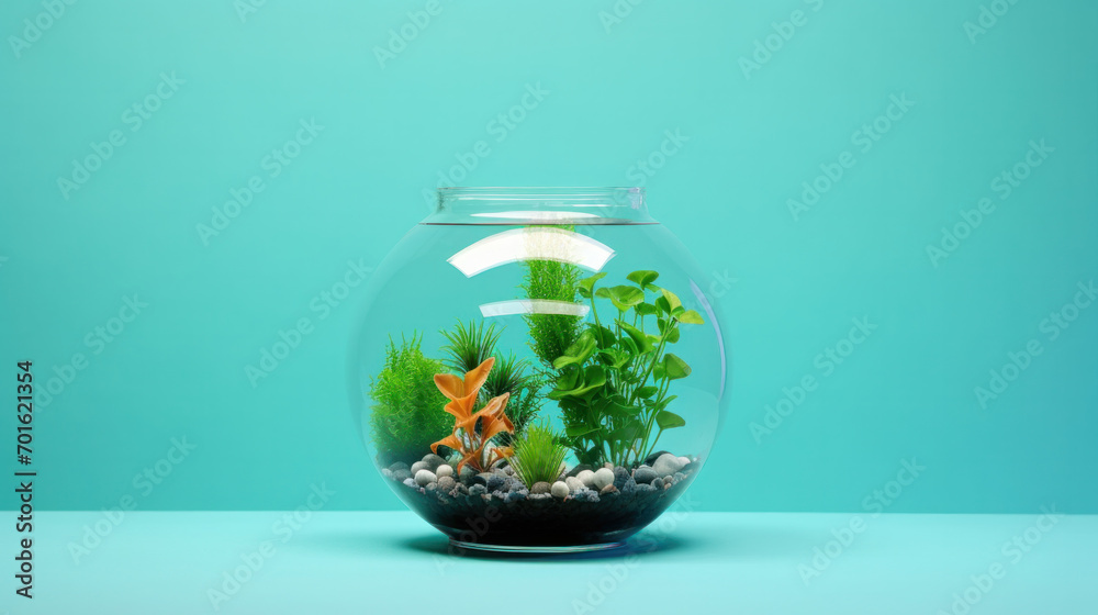 Fish tank aquarium with no water and fish on white background. Empty fishbowl. Nobody Fish tank aquarium with no water and fish on white background. Empty fishbowl. Nobody