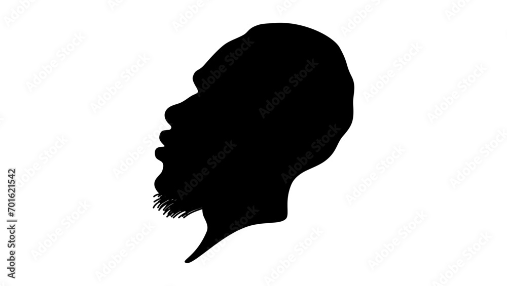 Young handsome Australian man, black isolated silhouette