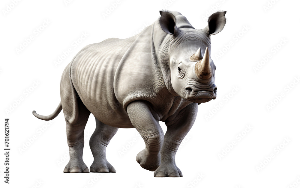 Rhinoceros On Transparent Background.