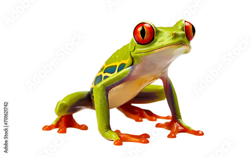 Red Tree Frog On Transparent Background.