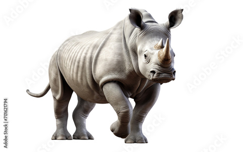 Rhinoceros On Transparent Background.
