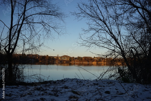 sunset over the river