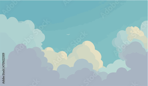 Cloud cartoon style vector illustration background. sky vector.