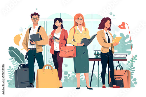 Flat vector illustration, young woman with laptop and text happy programmer s day on yellow background , White background

