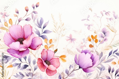 abstract color background with flowers, banner on a common background © Aida