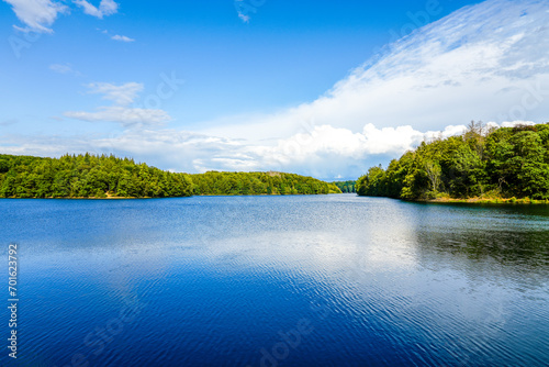 View of the Neyetalsperre and the surrounding nature. Landscape near Wipperfürth in the Oberbergischer Kreis.
 photo